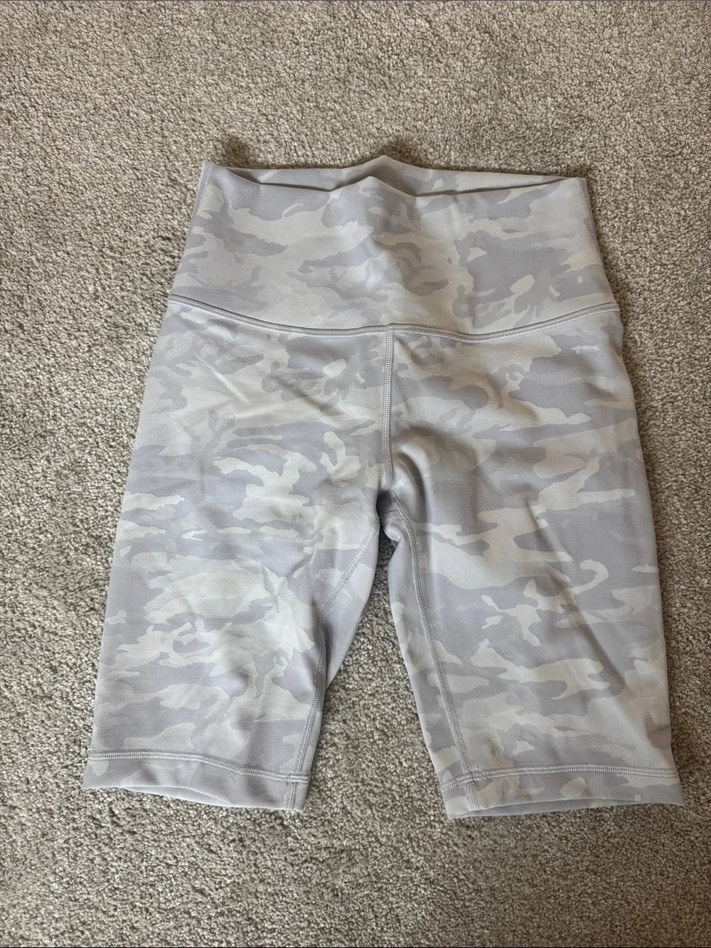 lululemon athletica Light Gray Camo High-Rise Bike Shorts